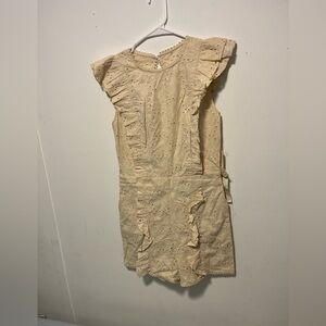 NWT Happy Nature Women’s Charming Cream with Ruffle Details Romper